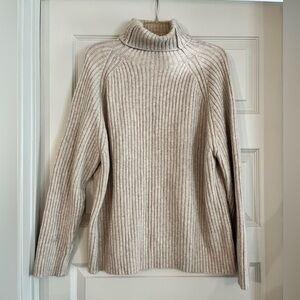 Pinch Ribbed Knit Turtleneck Sweater